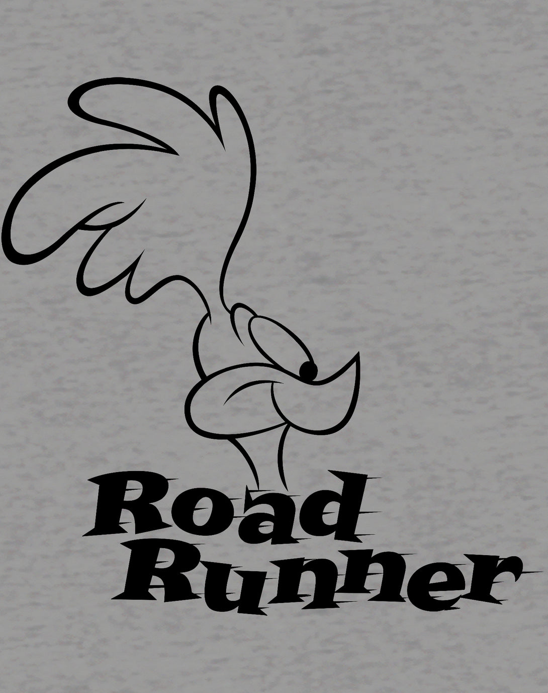 Looney Tunes Road Runner +Logo Profile Official Men's T-Shirt Sports Grey - Urban Species Design Close Up