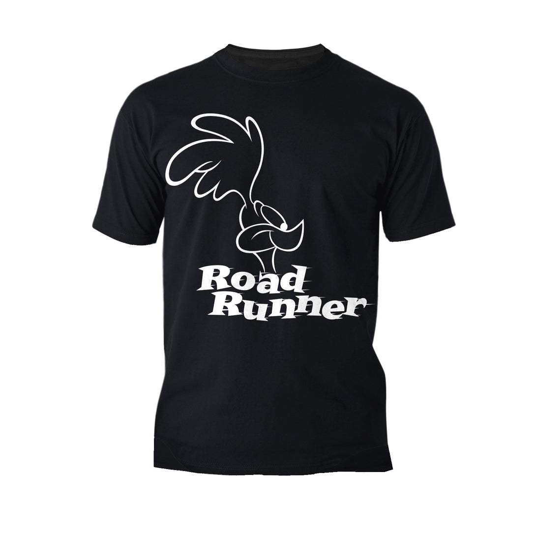 Looney Tunes Road Runner +Logo Profile Official Men's T-Shirt Black - Urban Species