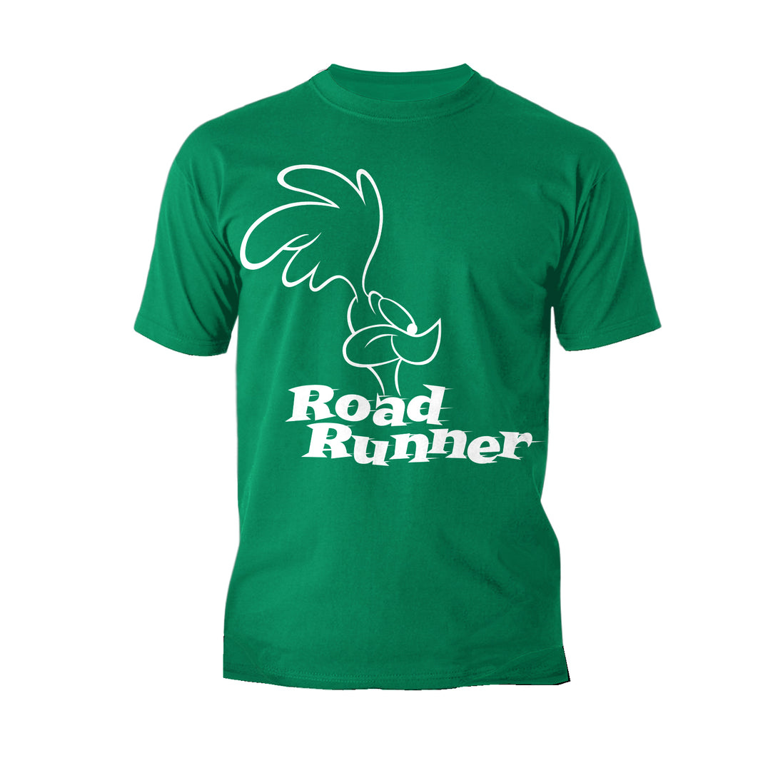 Looney Tunes Road Runner +Logo Profile Official Men's T-Shirt Green - Urban Species