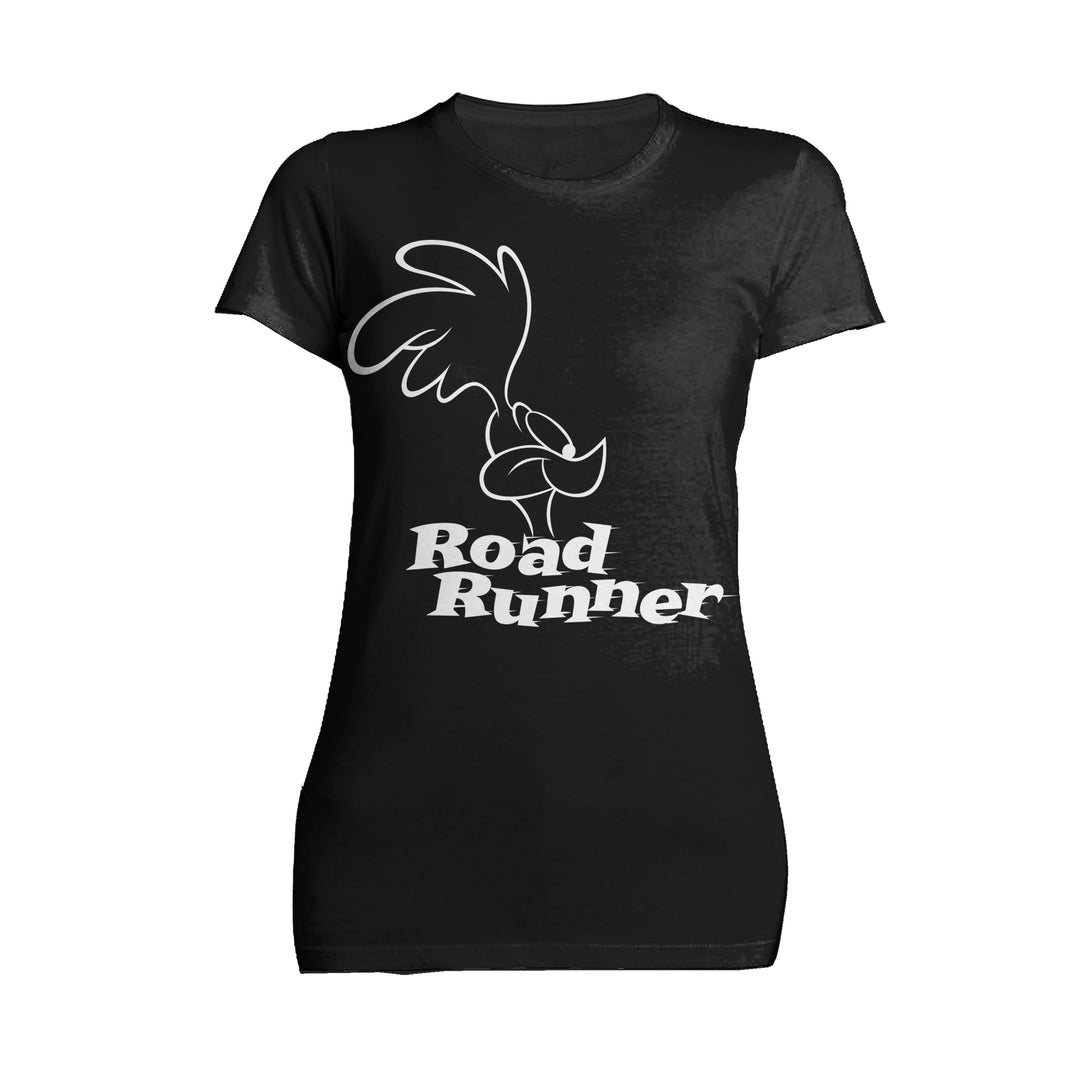 Looney Tunes Road Runner +Logo Profile Official Women's T-Shirt Black - Urban Species