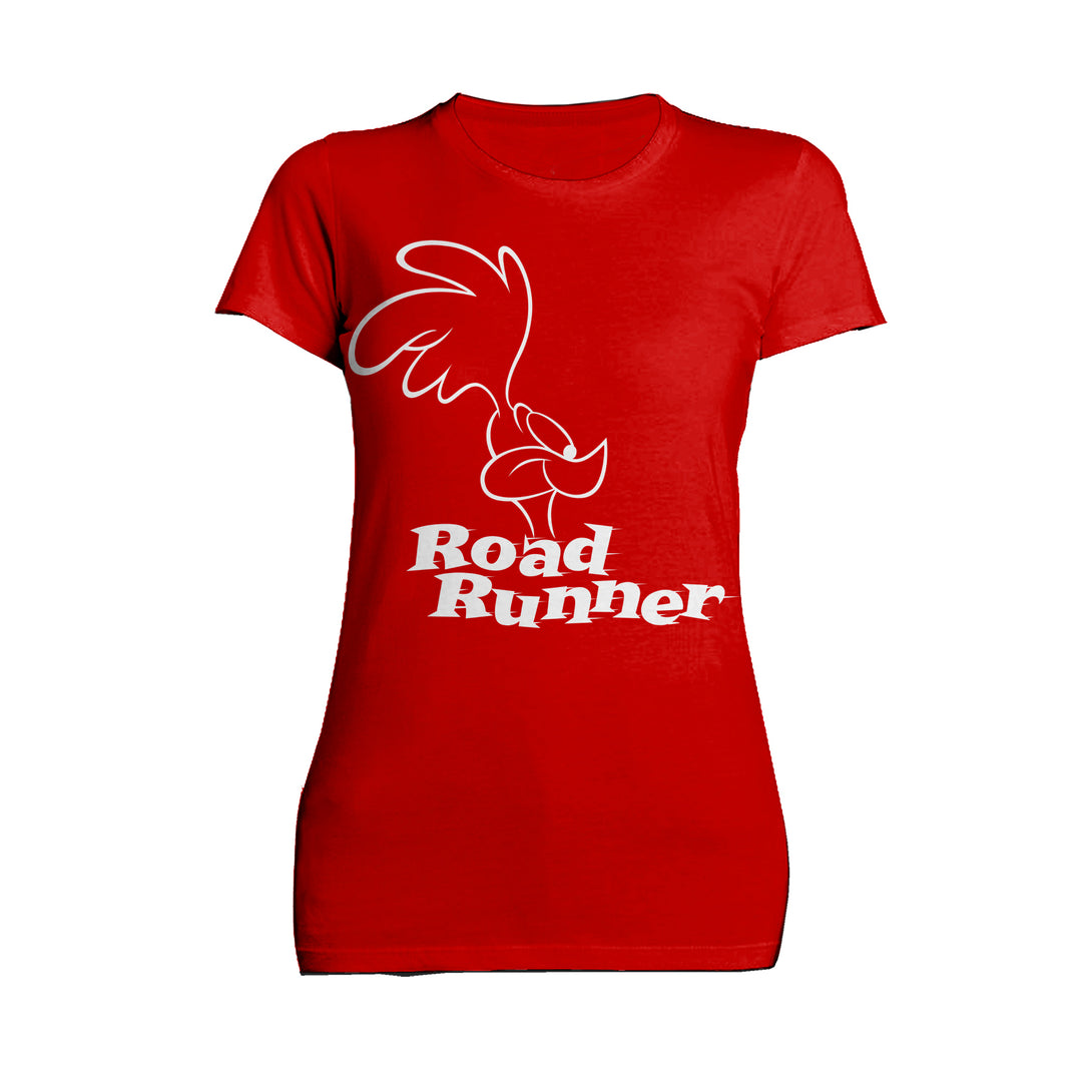 Looney Tunes Road Runner +Logo Profile Official Women's T-Shirt Red - Urban Species
