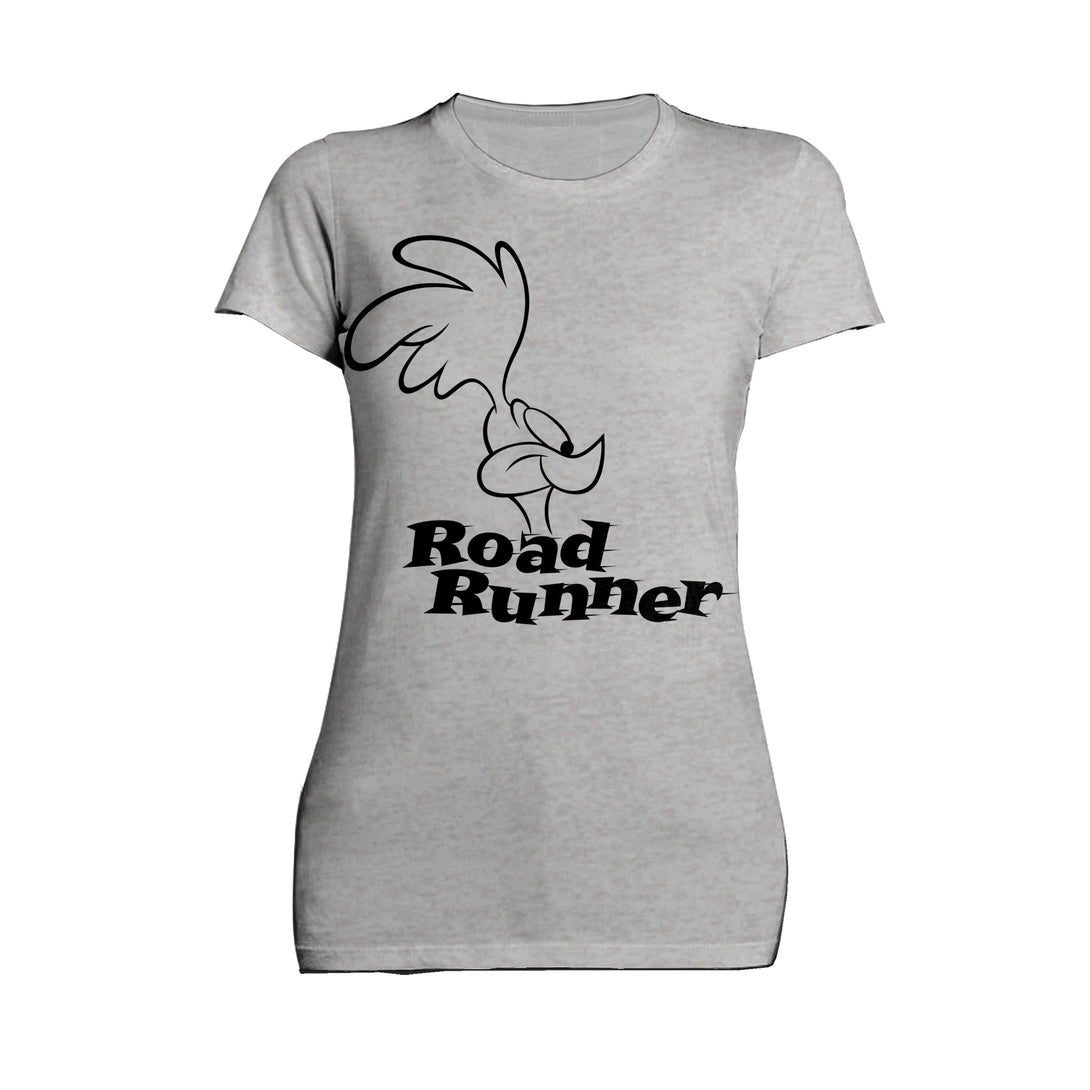 Looney Tunes Road Runner +Logo Profile Official Women's T-Shirt Sports Grey - Urban Species