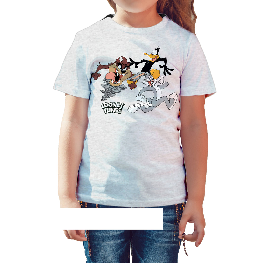 Looney Tunes Trio Bugs Daffy Taz Official Kid's T-Shirt Sports Grey - Urban Species