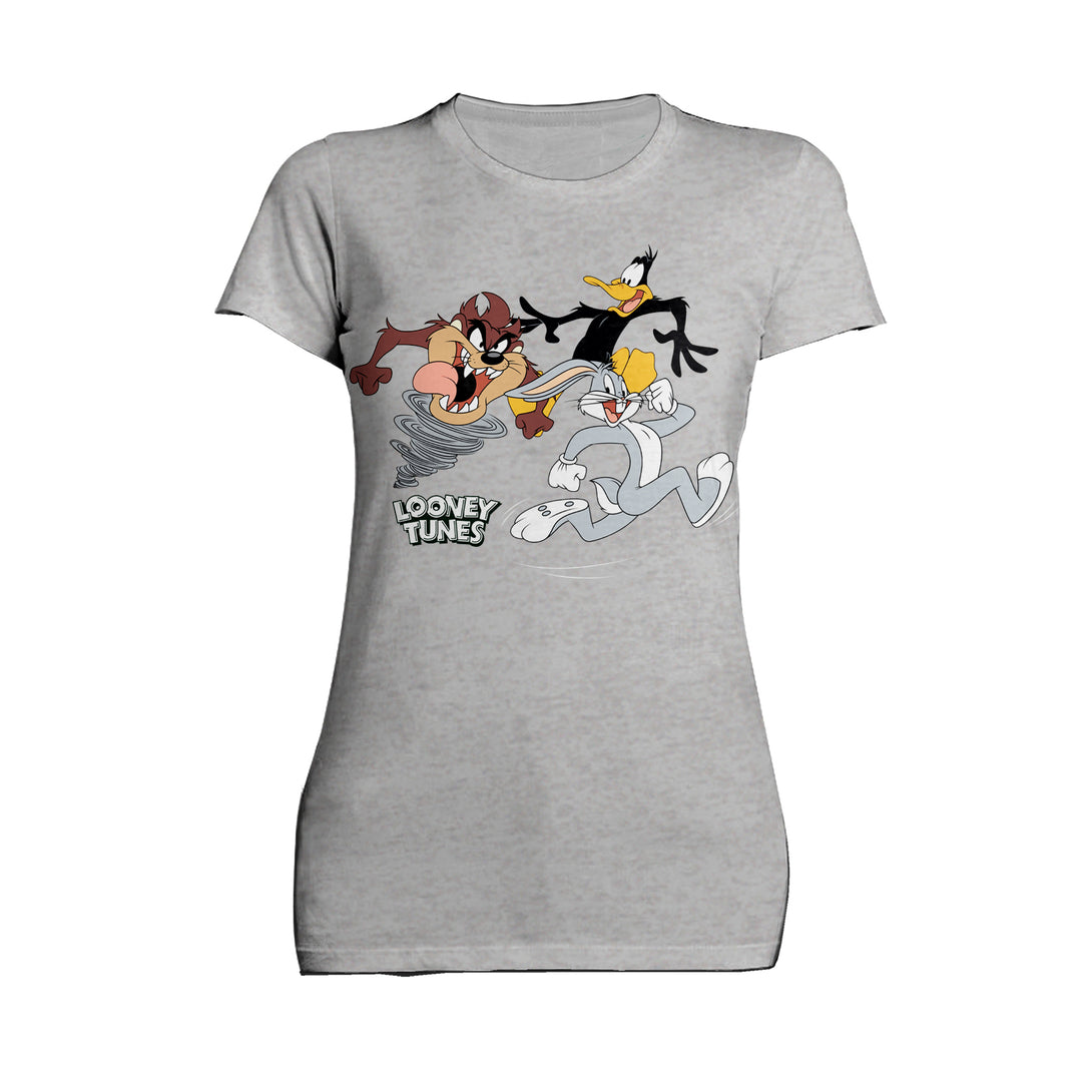 Looney Tunes Trio Bugs Daffy Taz Official Women's T-Shirt Sports Grey - Urban Species
