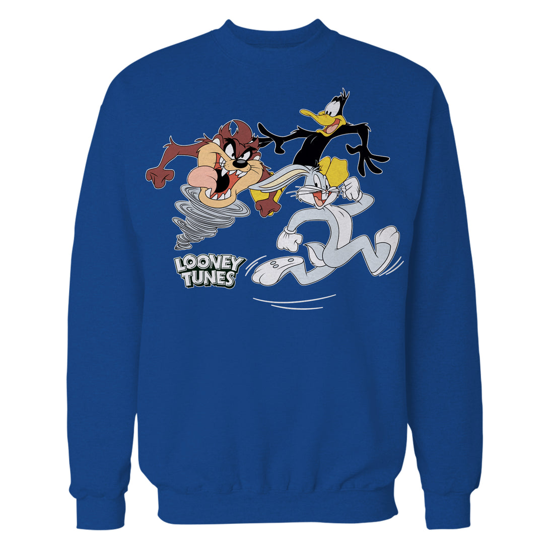 Looney Tunes Trio Bugs Daffy Taz Official Sweatshirt Blue - Urban Species