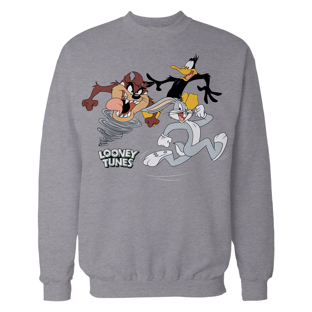 Looney Tunes Trio Bugs Daffy Taz Official Sweatshirt Sports Grey - Urban Species