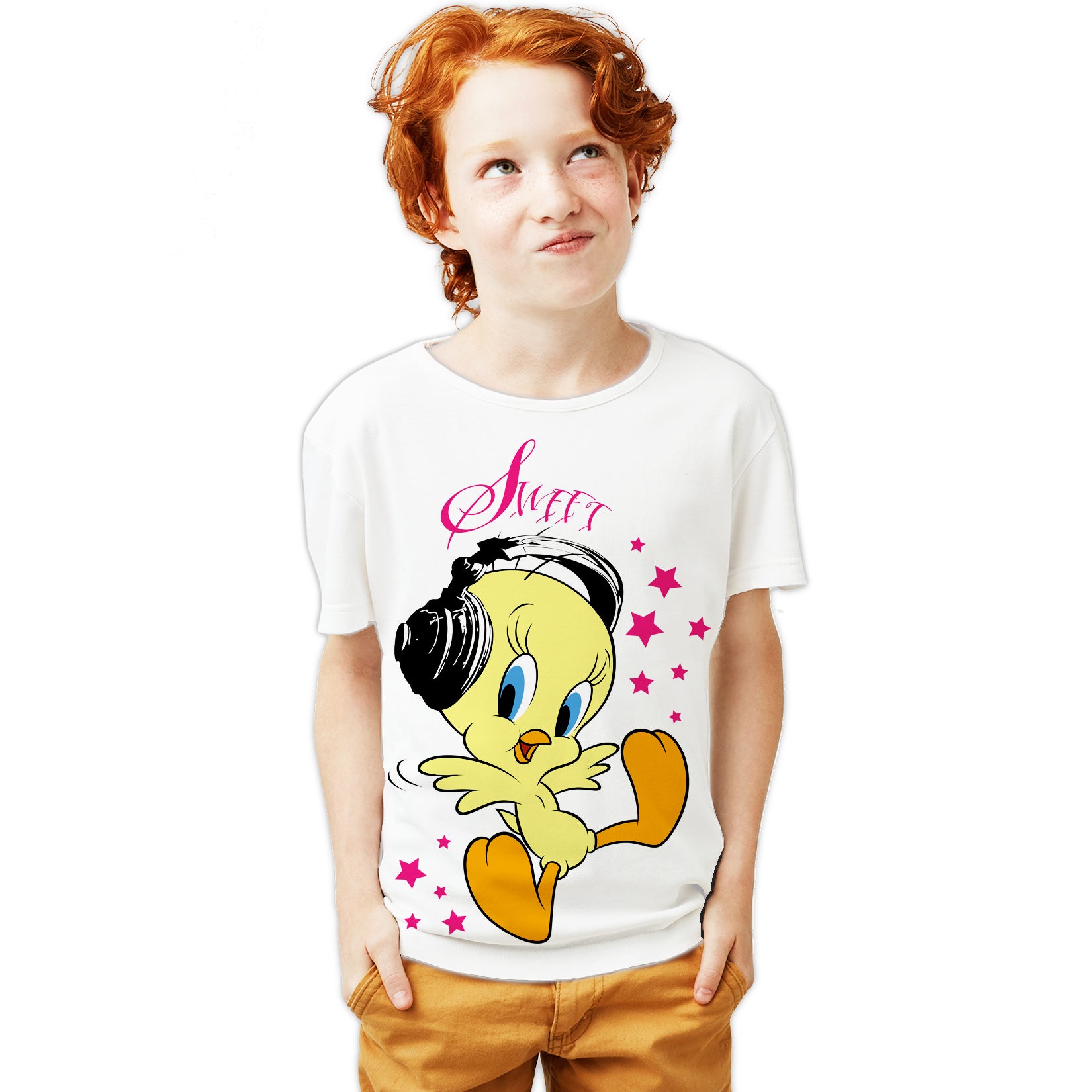 Looney Tunes Tweety Headphones Official Youth T-Shirt – Urban Species