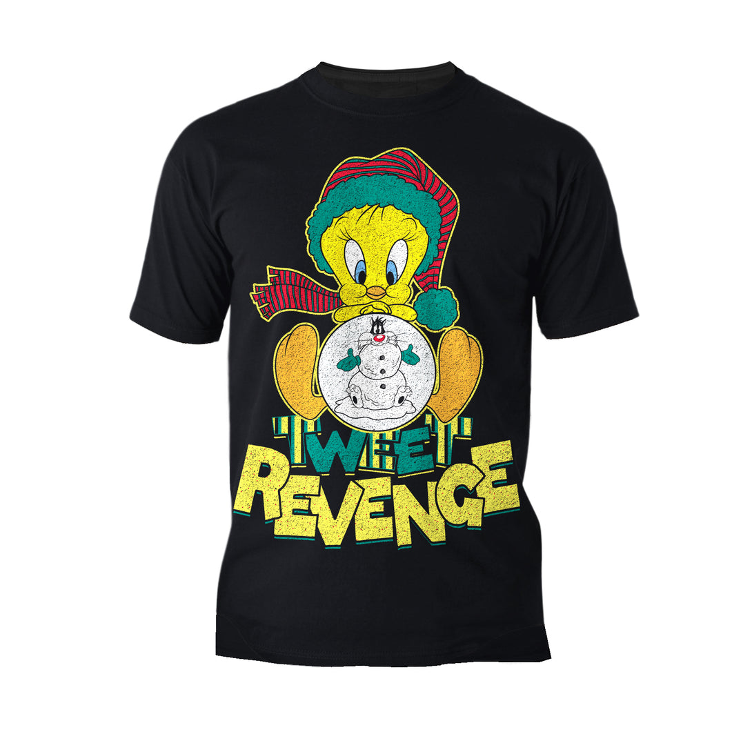 Looney Tunes Tweety Pie Xmas Revenge Official Men's T-Shirt Black - Urban Species