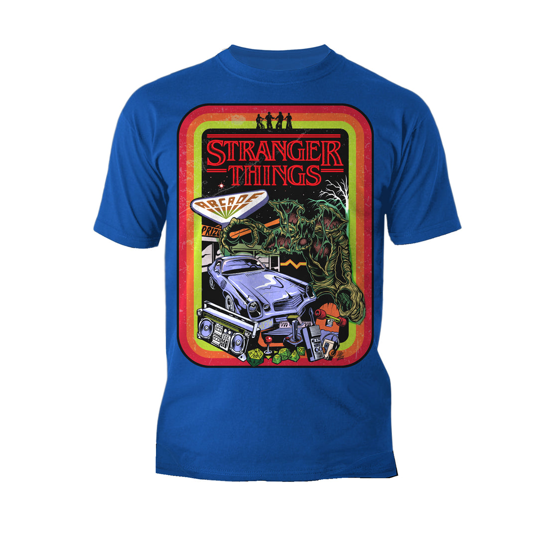 Stranger Things Comic Promo Palace Arcade Men's T-Shirt Blue - Urban Species