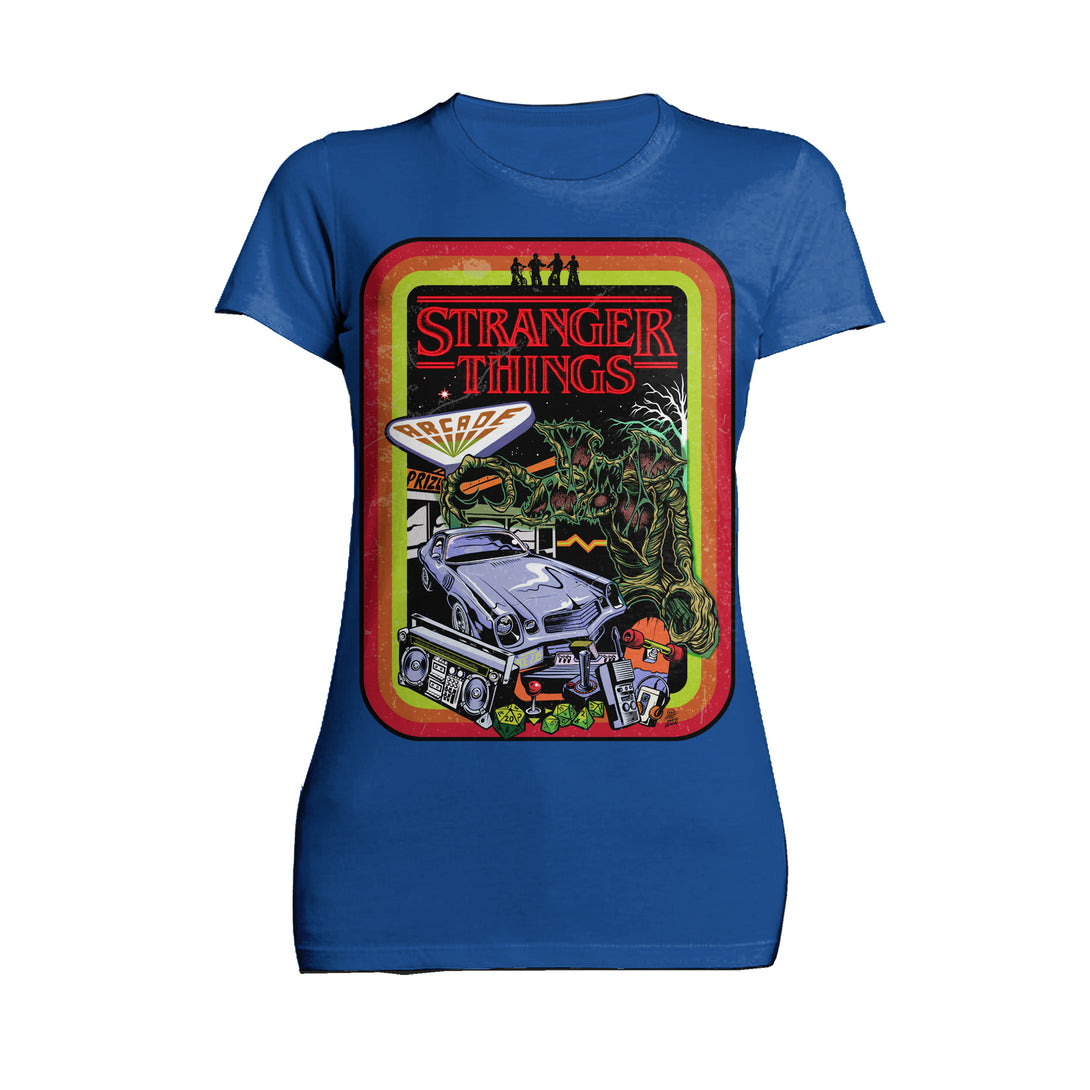 Stranger Things Comic Promo Palace Arcade Women's T-Shirt Blue - Urban Species