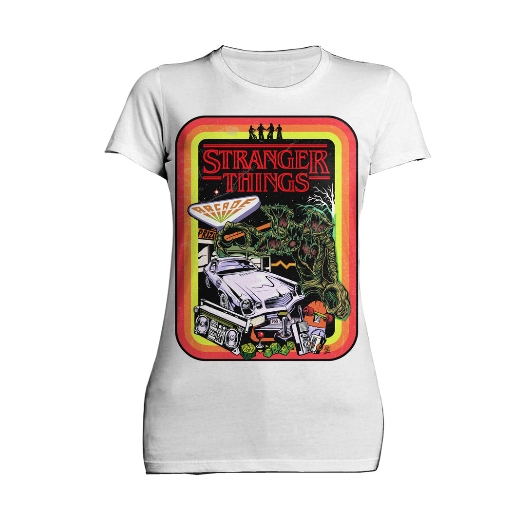Stranger Things Comic Promo Palace Arcade Women's T-Shirt White - Urban Species