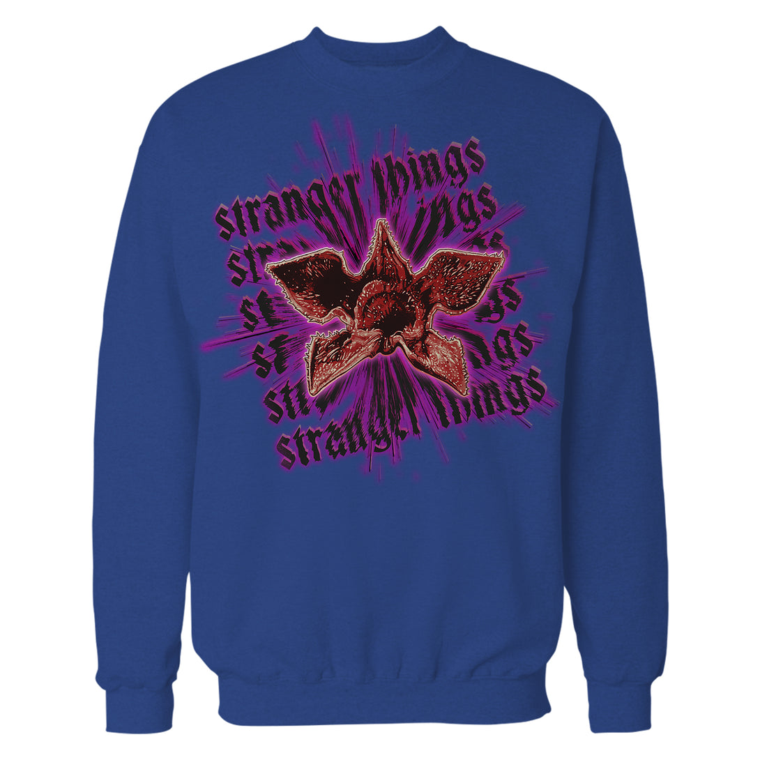 Stranger Things Demogorgon Splash Head Sweatshirt Blue - Urban Species