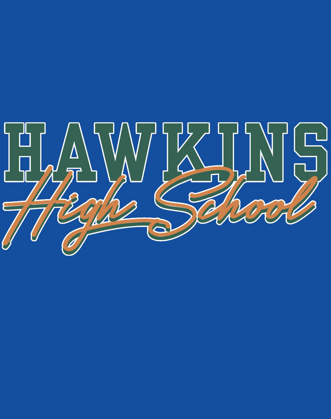 Stranger Things Hawkins High Logo Classic Sweatshirt Design Close Up