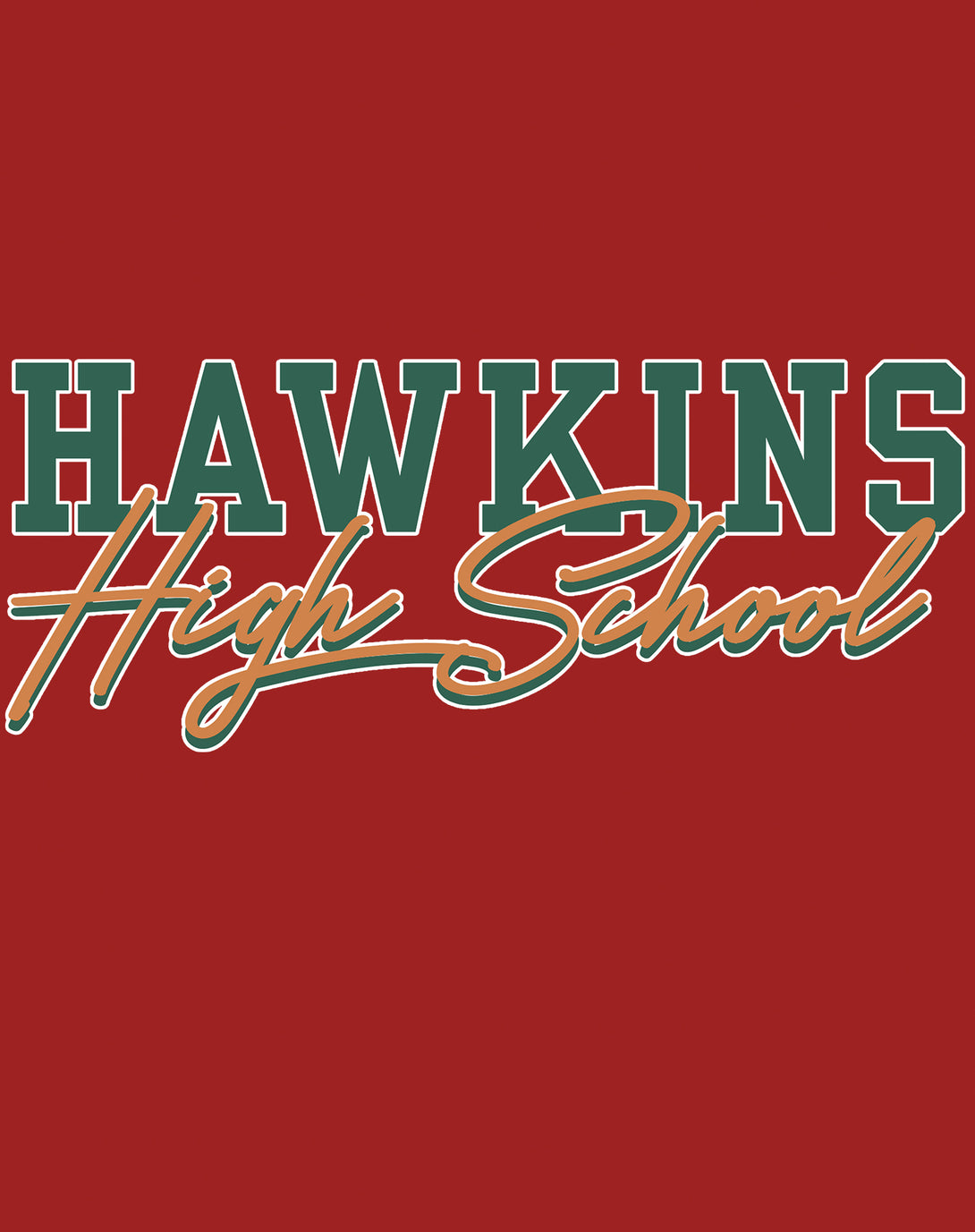 Stranger Things Hawkins High Logo Classic Official Women's T-Shirt Design Close Up