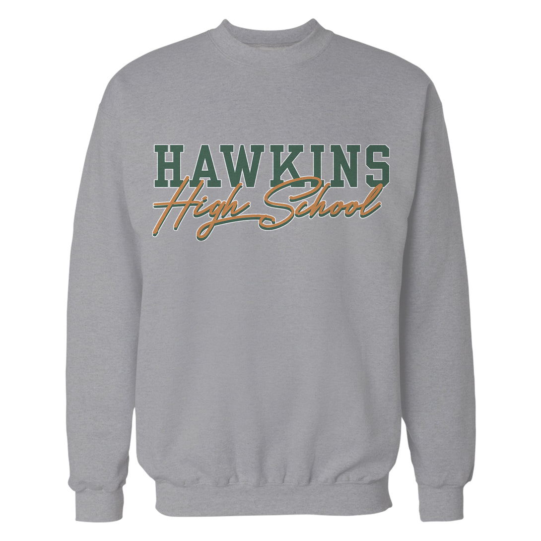 Stranger Things Hawkins High Logo Classic Sweatshirt Sports Grey - Urban Species