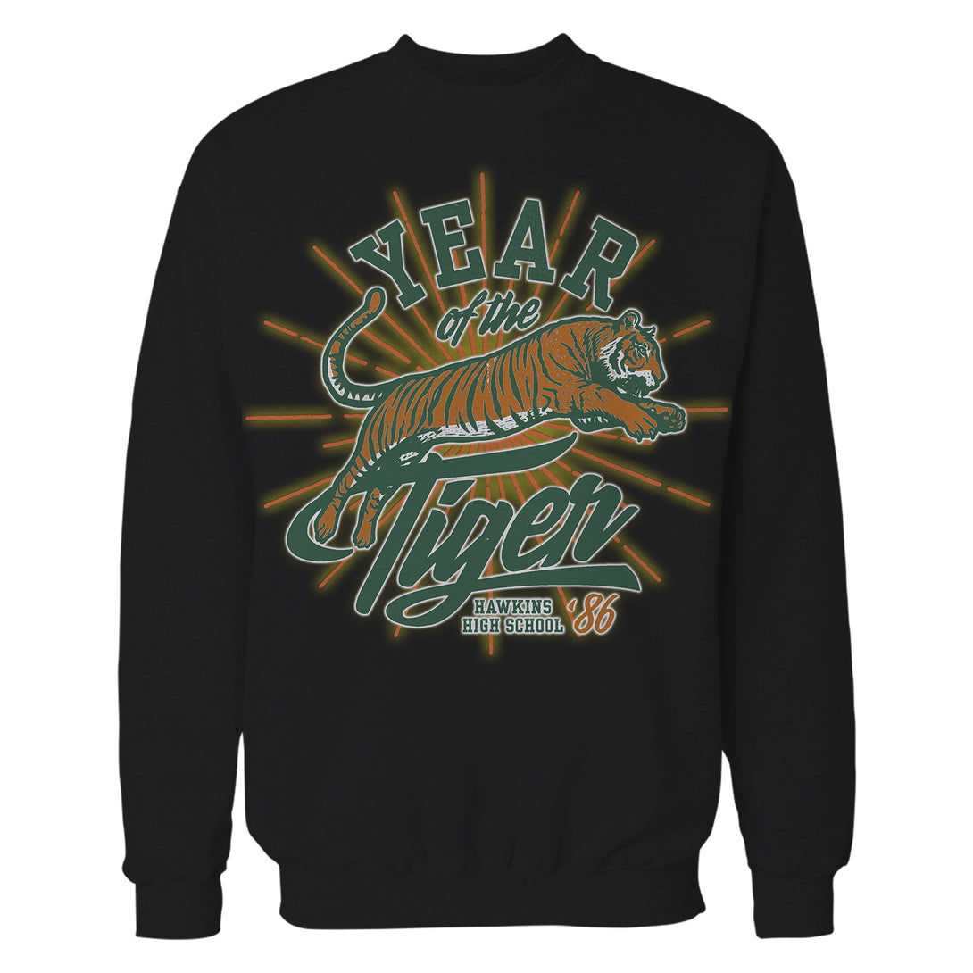 Stranger Things Hawkins High Tigers 1986 Sweatshirt Black - Urban Species