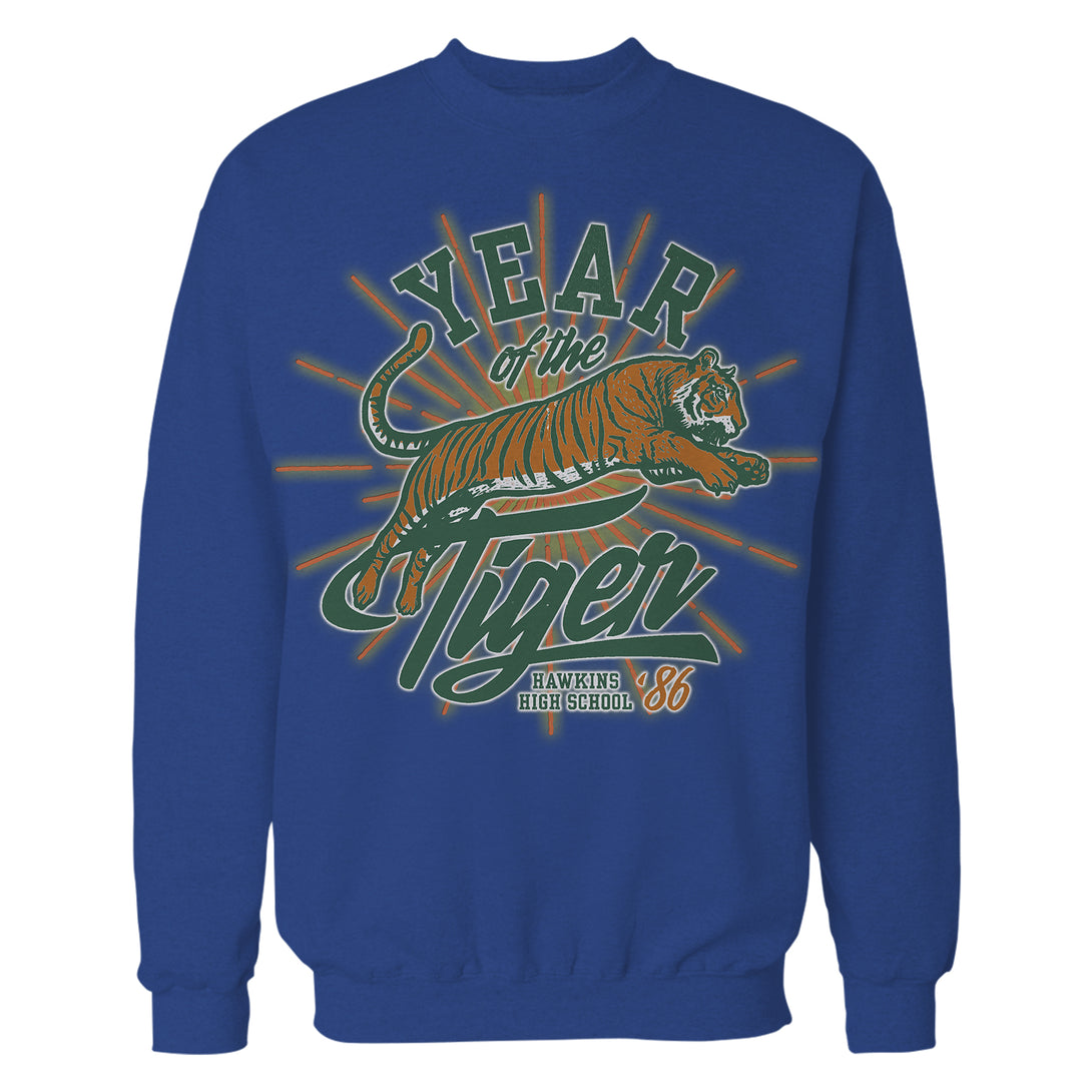 Stranger Things Hawkins High Tigers 1986 Sweatshirt Blue - Urban Species