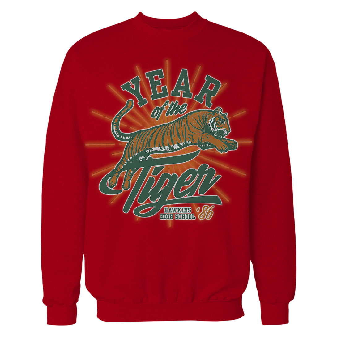 Stranger Things Hawkins High Tigers 1986 Sweatshirt Red - Urban Species