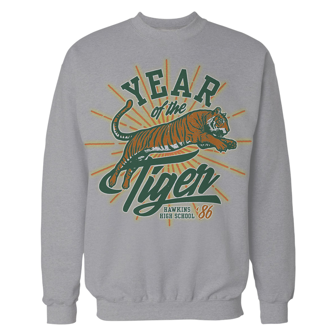 Stranger Things Hawkins High Tigers 1986 Sweatshirt Sports Grey - Urban Species