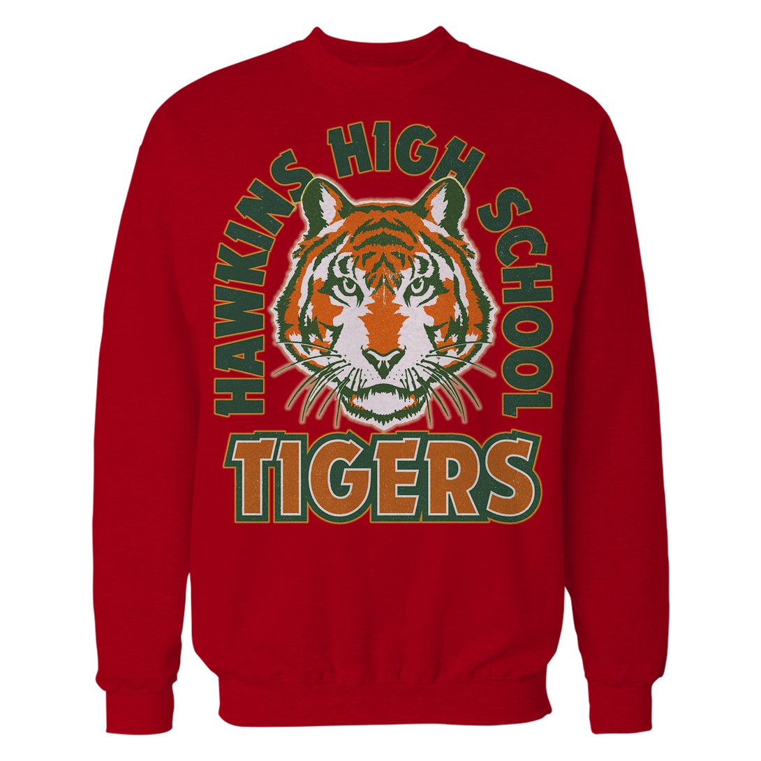 Stranger Things Hawkins High Tigers Stare Sweatshirt Red - Urban Species