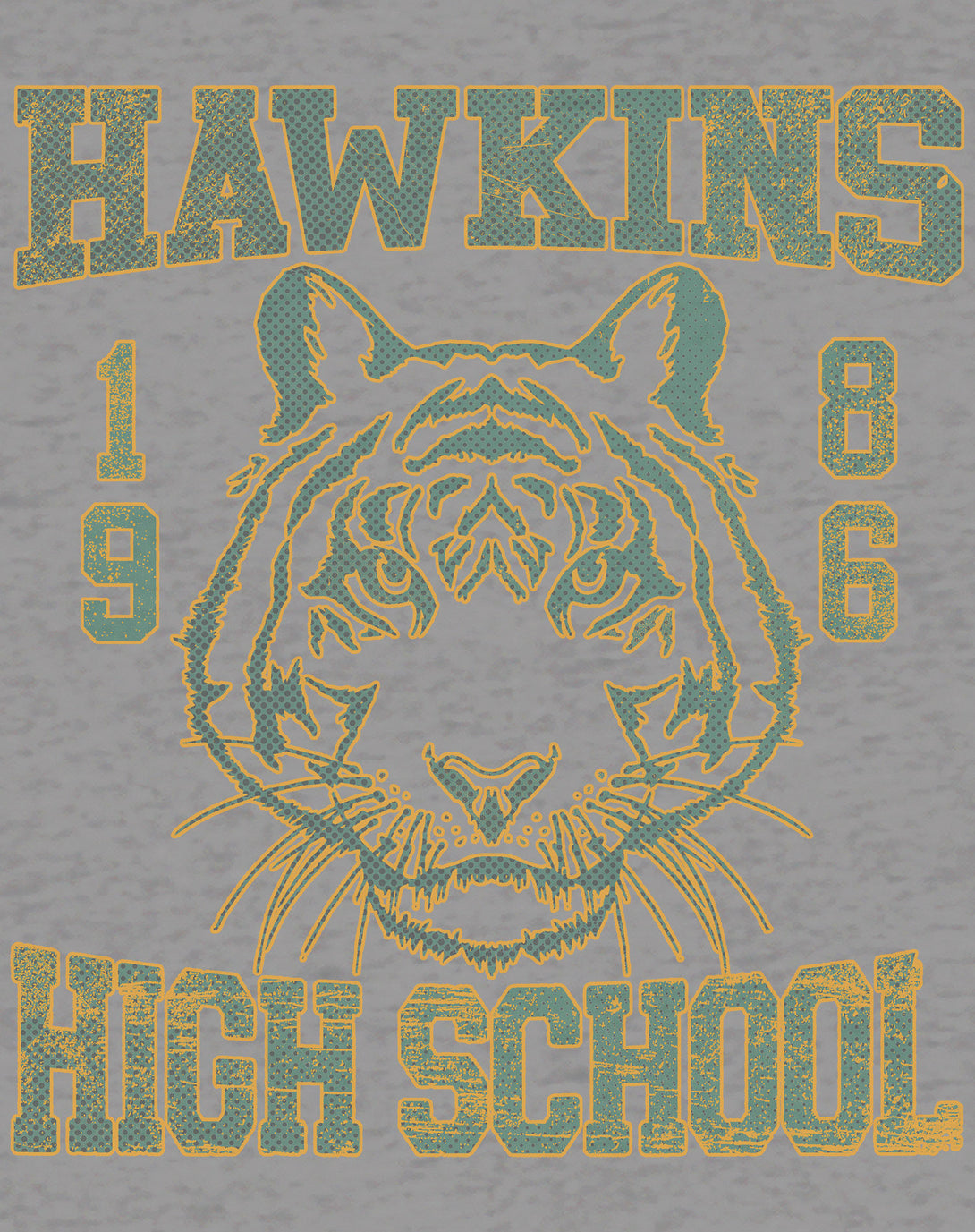 Stranger Things Hawkins High Tigers Varsity Retro Official Women's T-Shirt Design Close Up