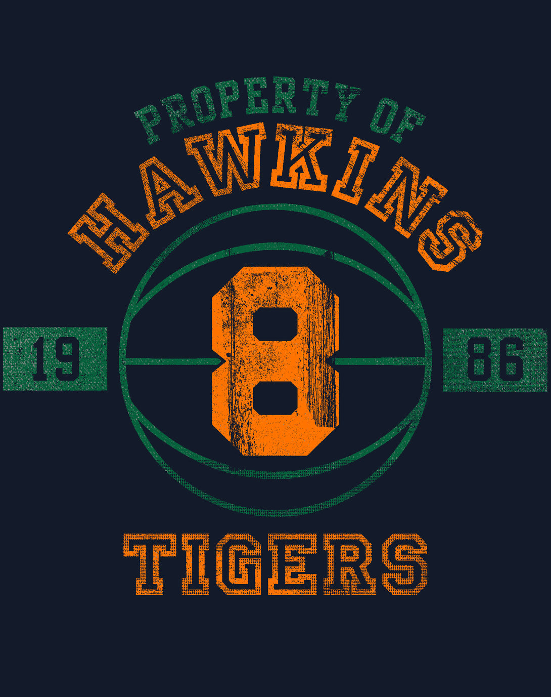 Stranger Things Hawkins Tigers Varsity Basketball Official Women's T-Shirt