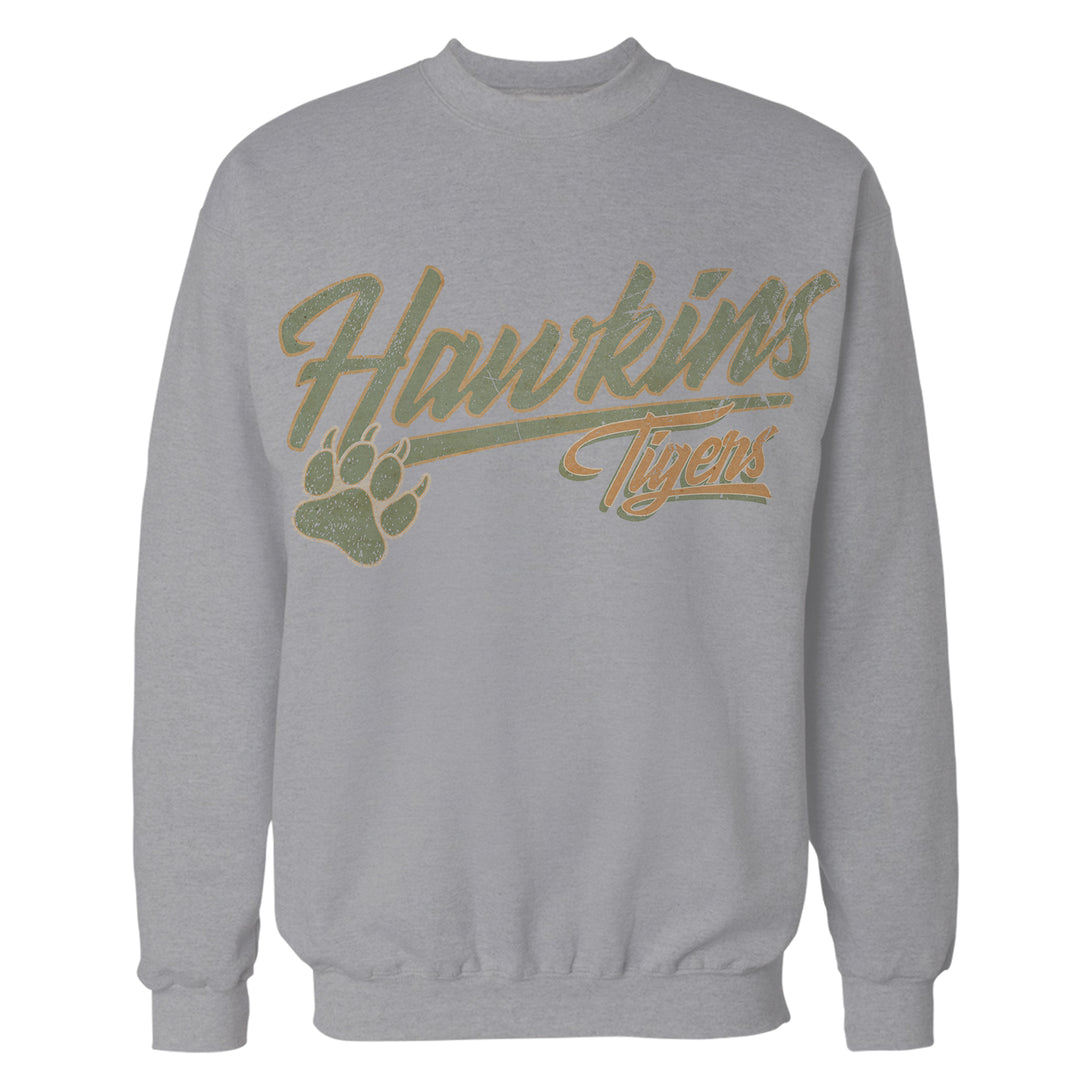 Stranger Things Hawkins Tigers Varsity Vintage Sweatshirt Sports Grey - Urban Species