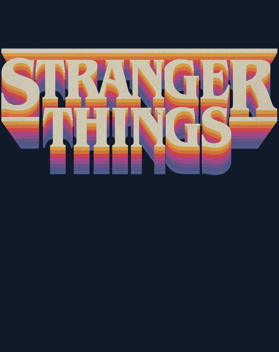 Stranger Things Logo Retro Trip Women's T-shirt Navy - Urban Species Design Close Up