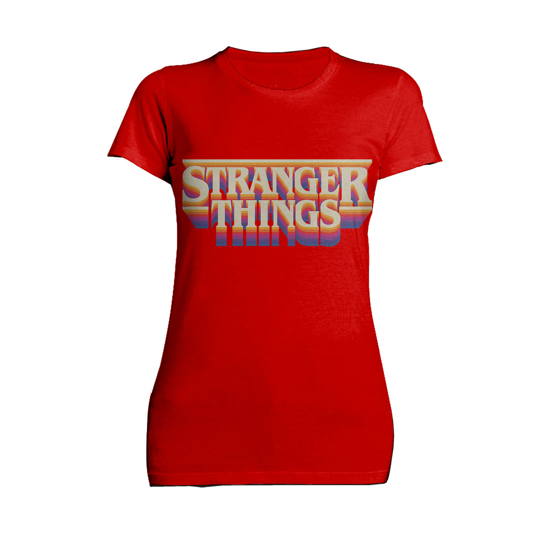 Stranger Things Logo Retro Trip Women's T-shirt Red - Urban Species