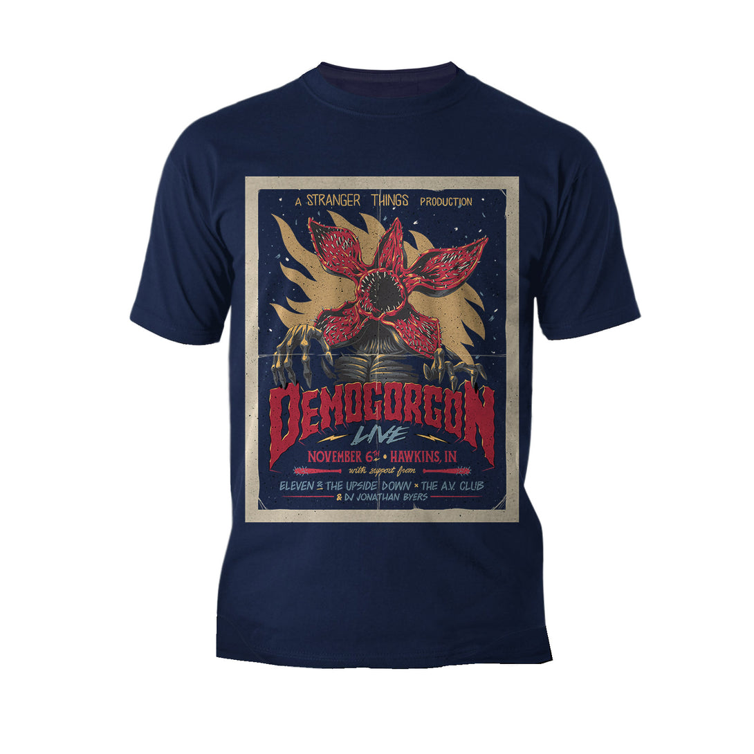 Stranger Things Poster Promo Demogorgon Live Men's T-Shirt Navy - Urban Species