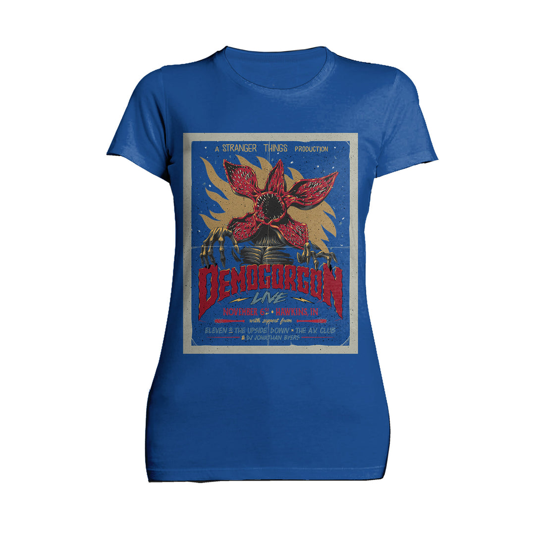 Stranger Things Poster Promo Demogorgon Live Women's T-Shirt Blue - Urban Species