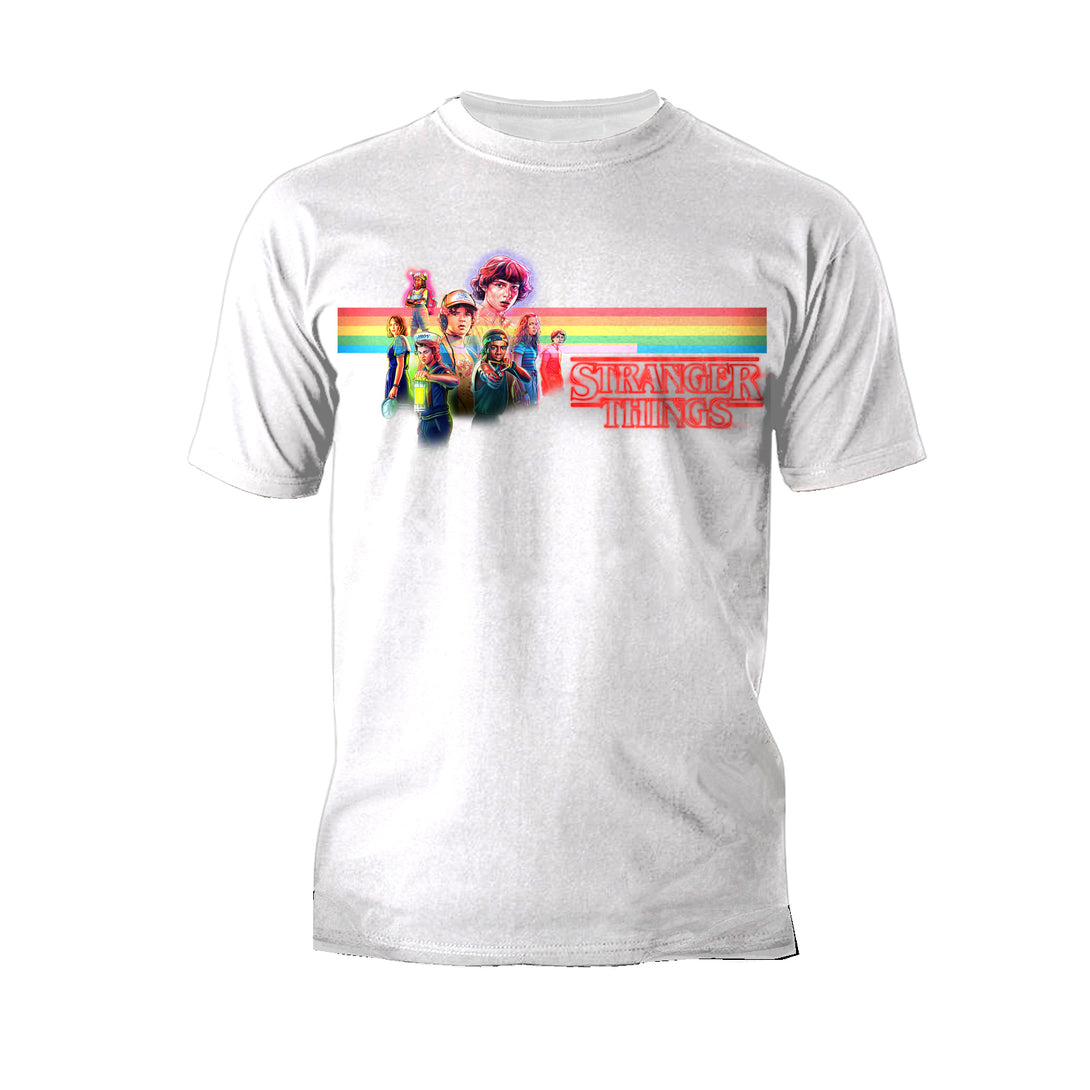 Stranger Things Retro The Party Action Pose Game Over Original Men's T-Shirt White - Urban Species