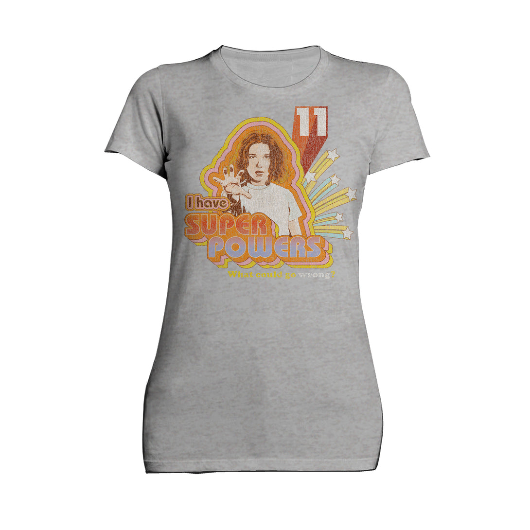 Stranger Things Vintage Eleven Retro Pose Super Powers Official Women's T-Shirt Sports Grey - Urban Species