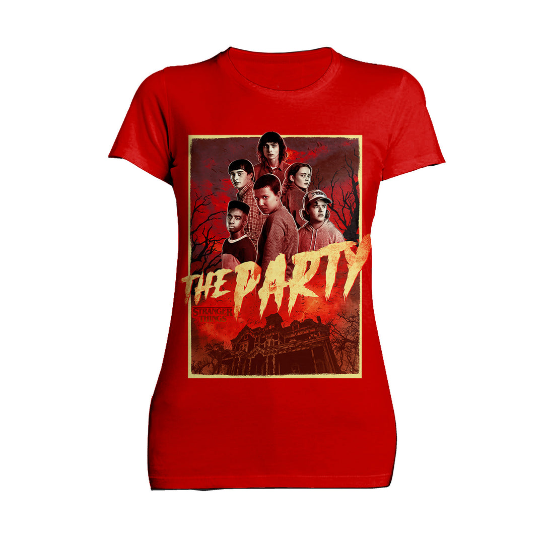 Stranger Things The Party House Women's T-Shirt Red - Urban Species