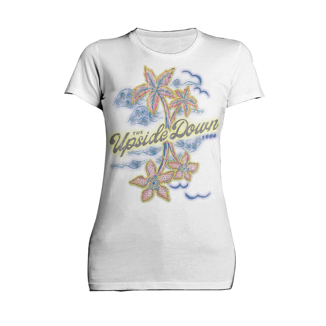 Stranger Things Upside Down Vintage California Official Women's T-Shirt White - Urban Species