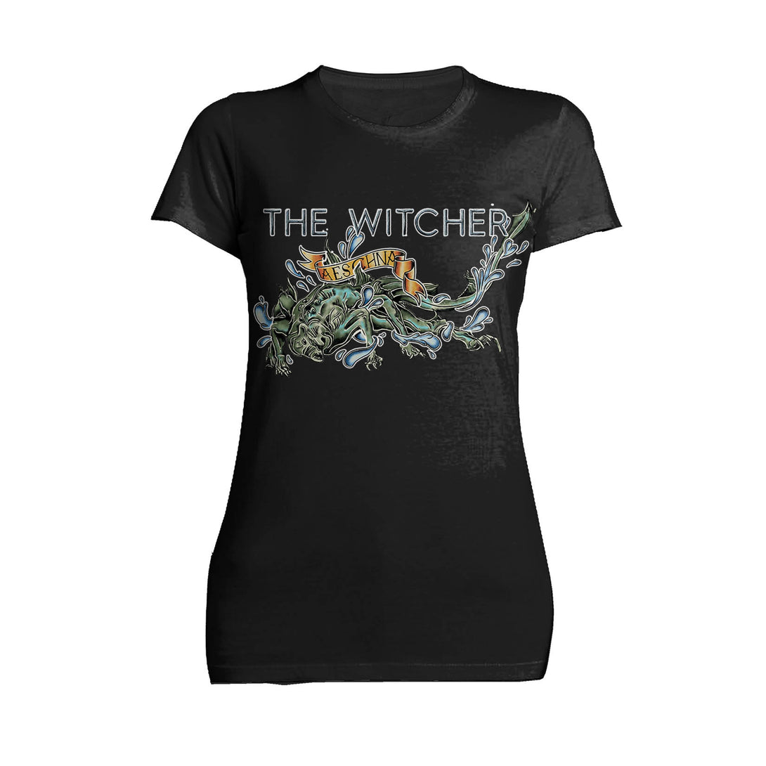 The Witcher Book of Beasts Aeschna Official Women's T-Shirt Black - Urban Species