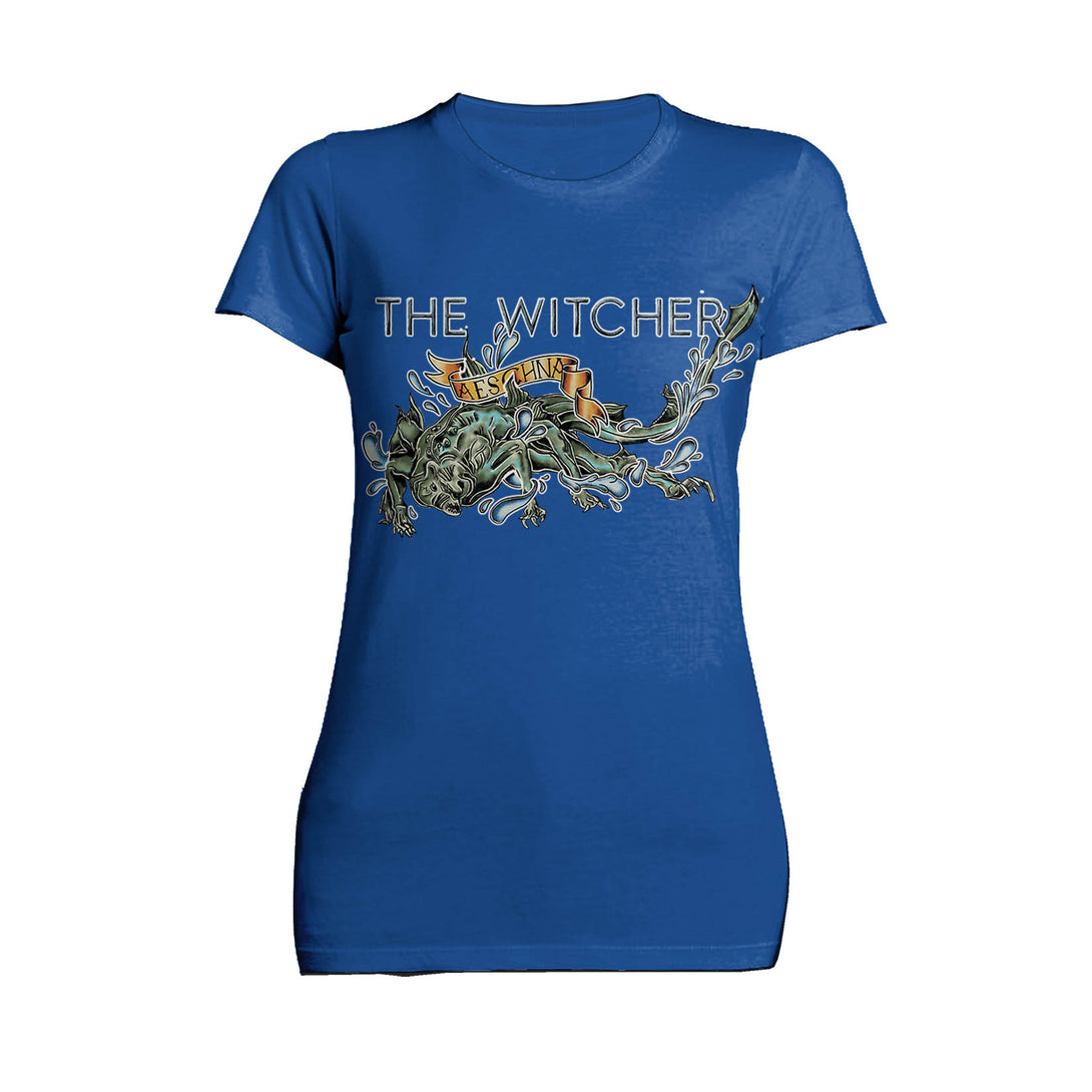 The Witcher Book of Beasts Aeschna Official Women's T-Shirt Blue - Urban Species