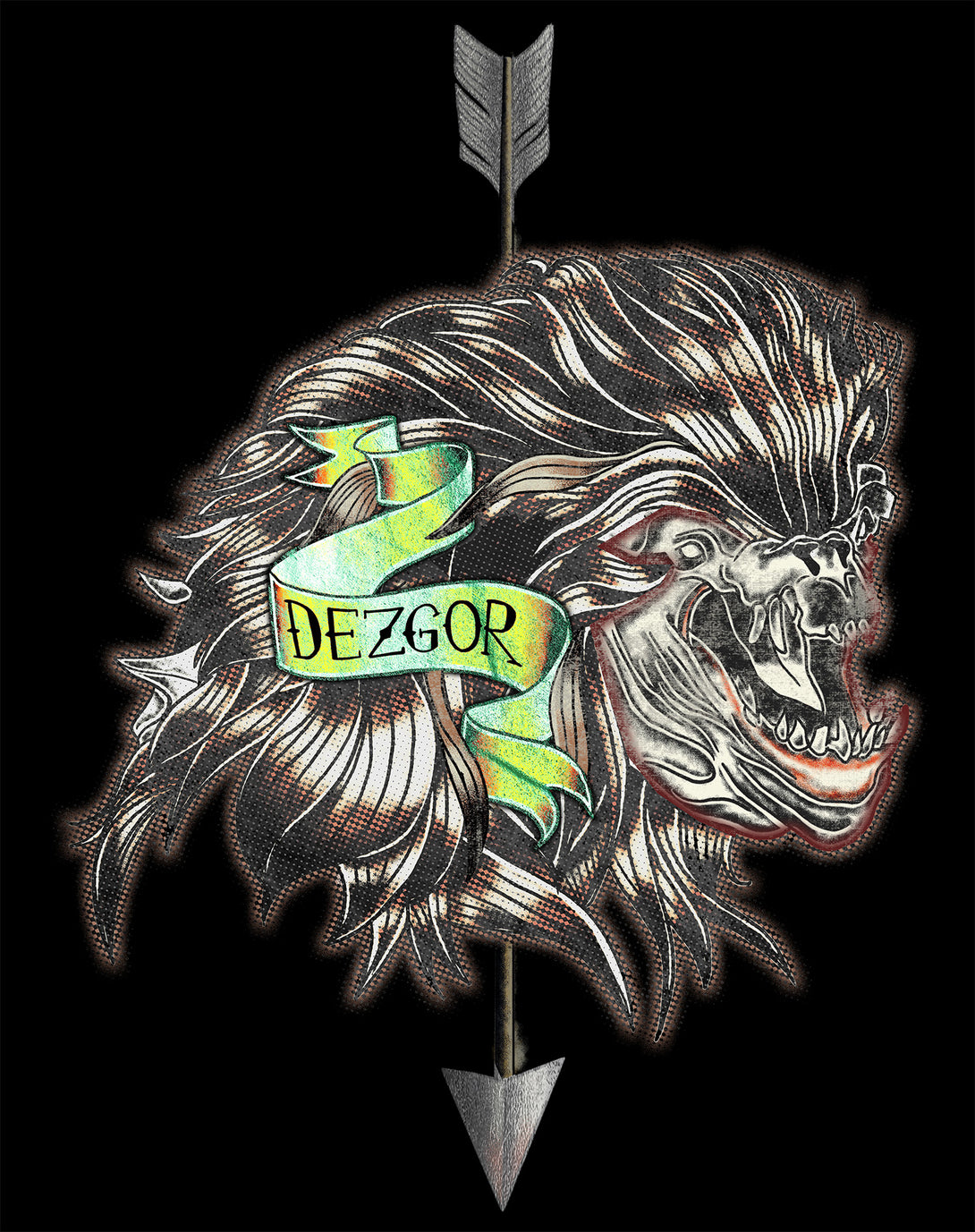 The Witcher Book of Beasts Dezgor Official Men's T-Shirt Black - Urban Species Design Close Up