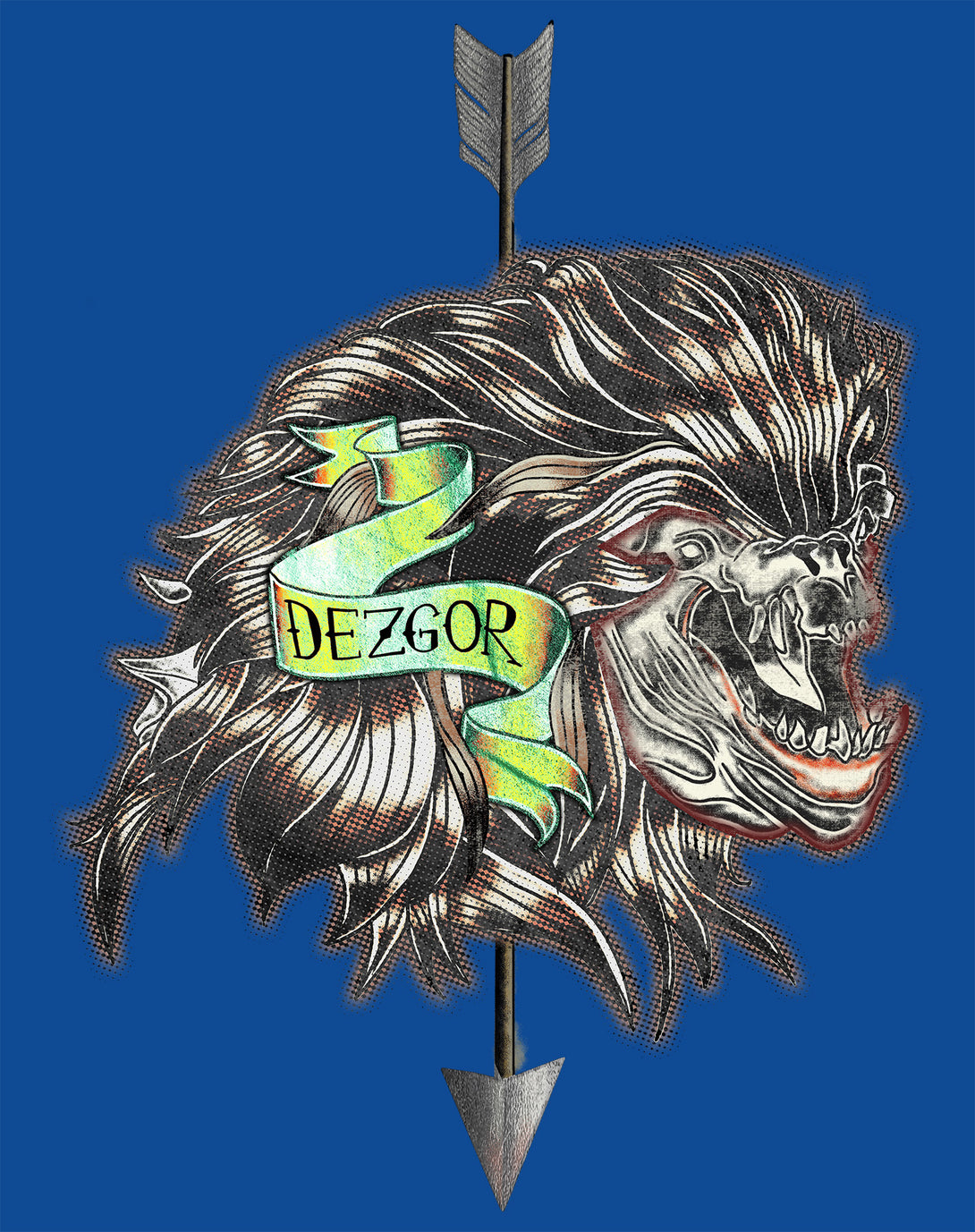 The Witcher Book of Beasts Dezgor Official Women's T-Shirt Blue - Urban Species Design Close Up