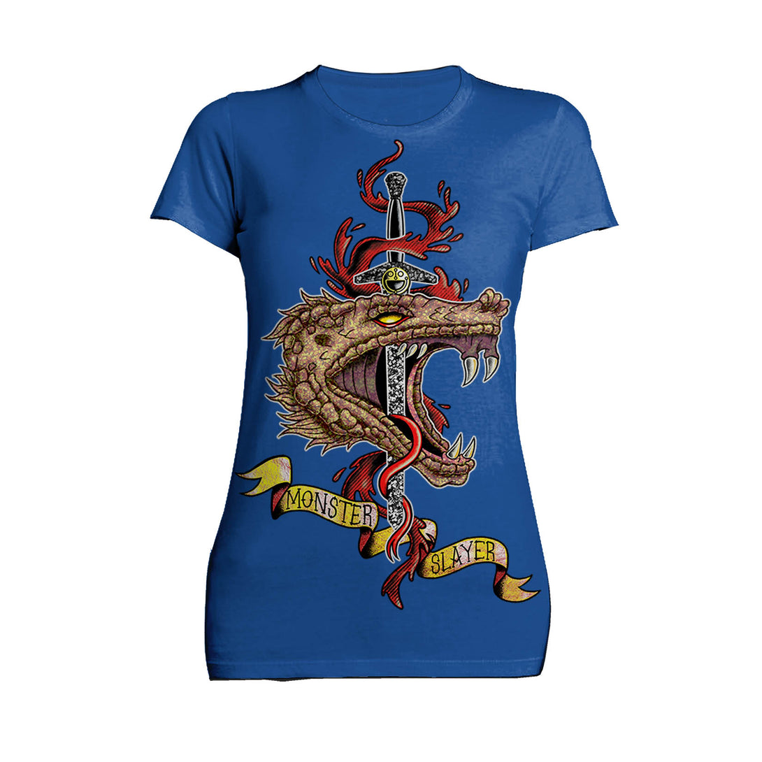 The Witcher Book of Beasts Monster Official Women's T-Shirt Blue - Urban Species
