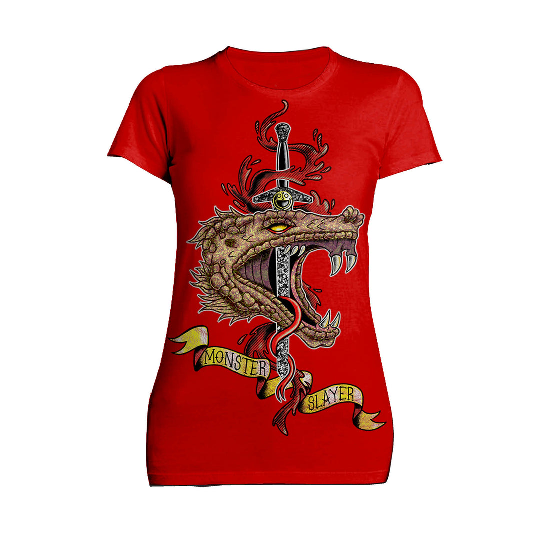 The Witcher Book of Beasts Monster Official Women's T-Shirt Red - Urban Species