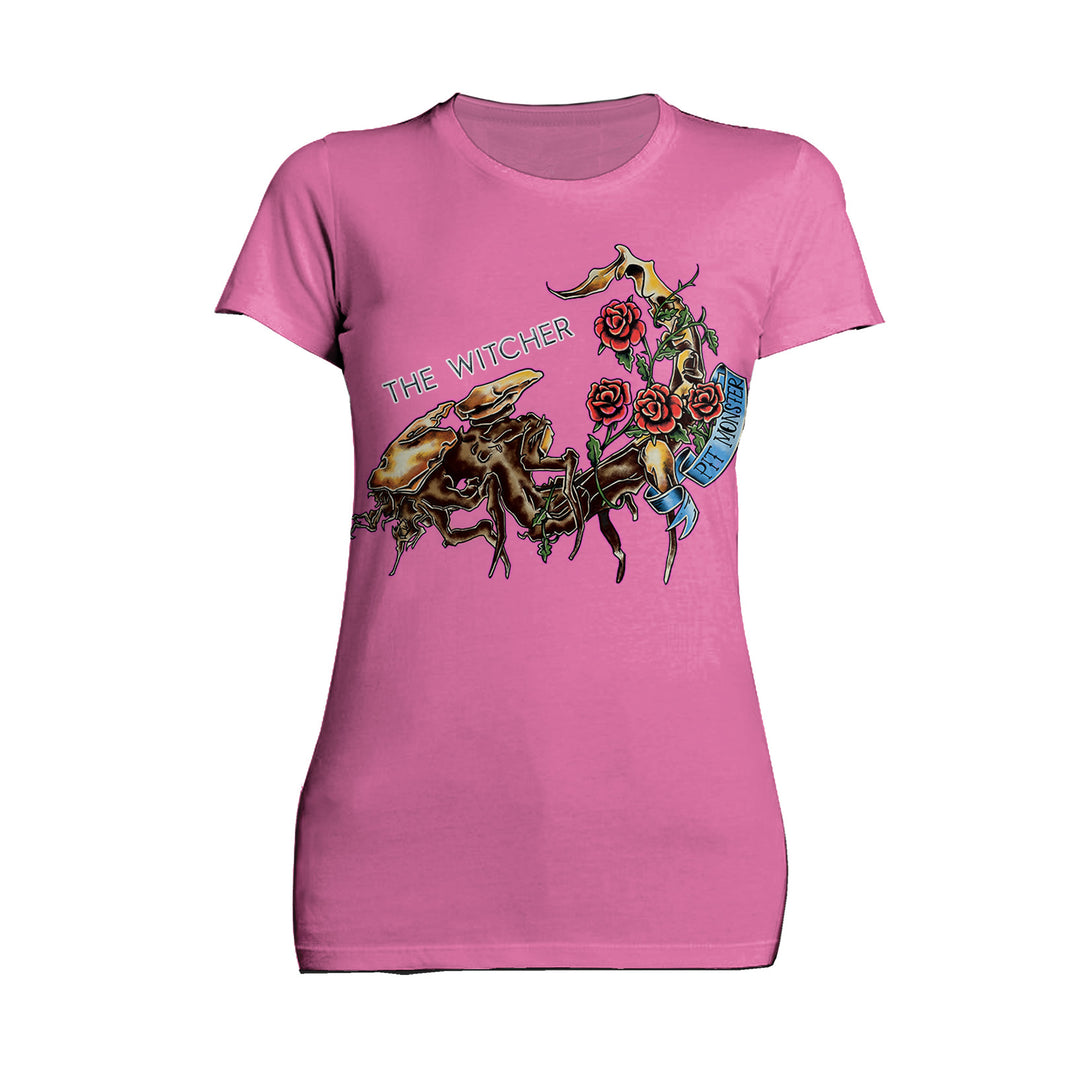 The Witcher Book of Beasts Pit Monster Official Women's T-Shirt Pink - Urban Species