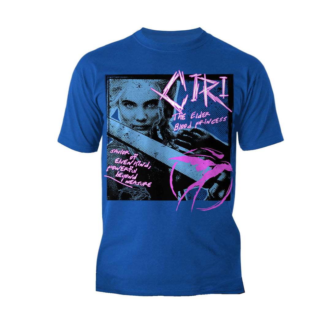 The Witcher Ciri Splash Princess Punk Official Men's T-Shirt Blue - Urban Species