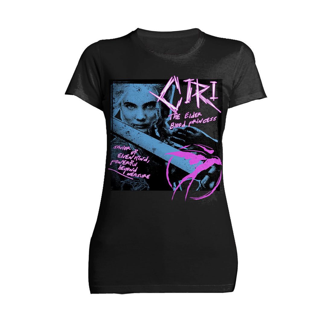 The Witcher Ciri Splash Princess Punk Official Women's T-Shirt Black - Urban Species