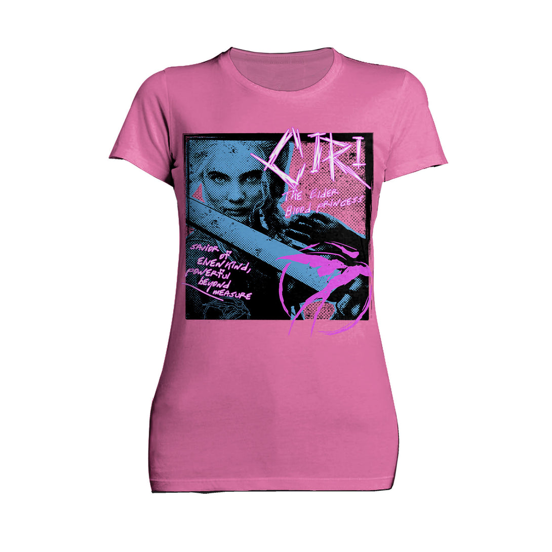 The Witcher Ciri Splash Princess Punk Official Women's T-Shirt Pink - Urban Species