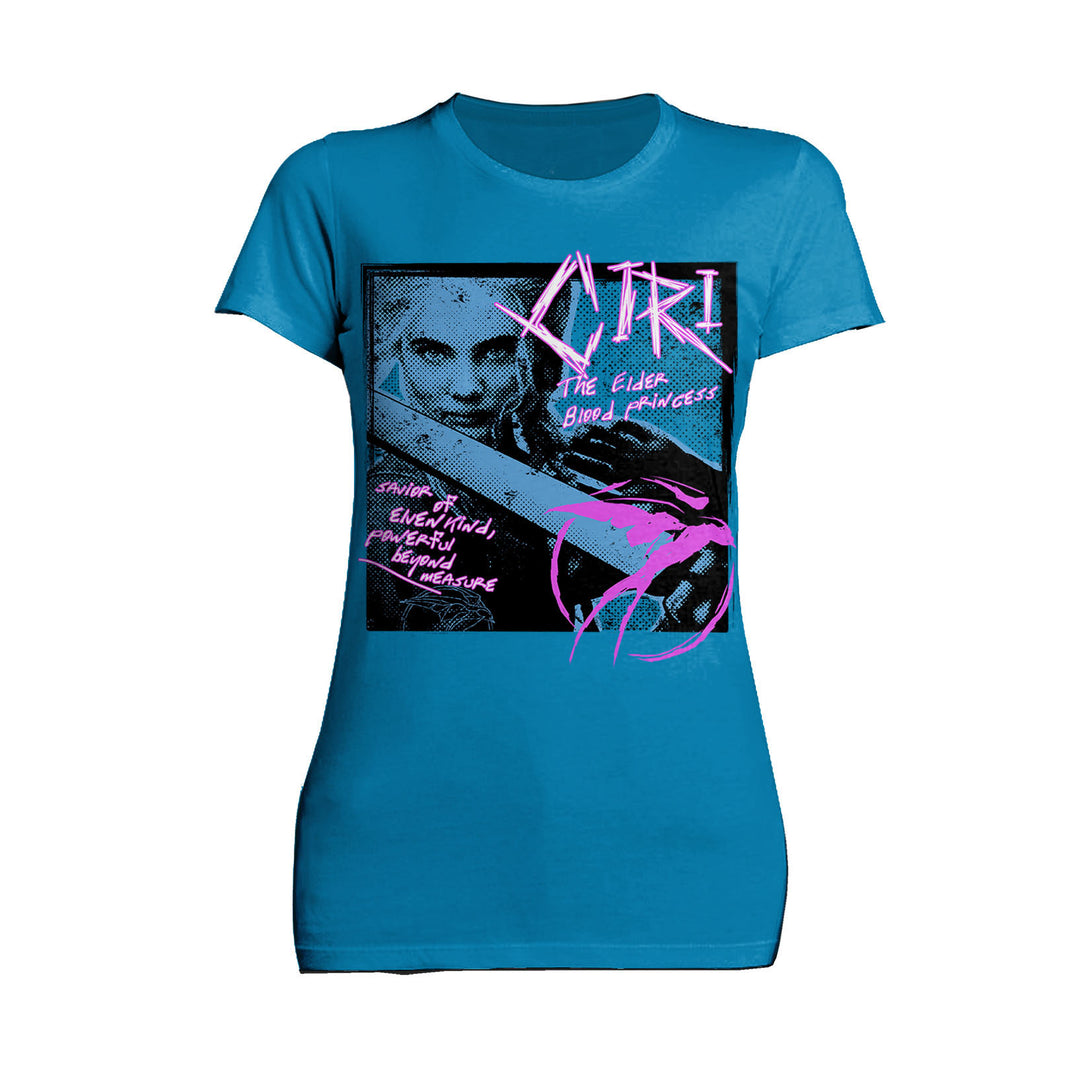 The Witcher Ciri Splash Princess Punk Official Women's T-Shirt Turquoise - Urban Species