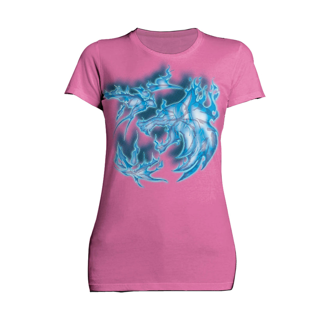 The Witcher Logo Blue Fire Ice Official Women's T-Shirt Pink - Urban Species