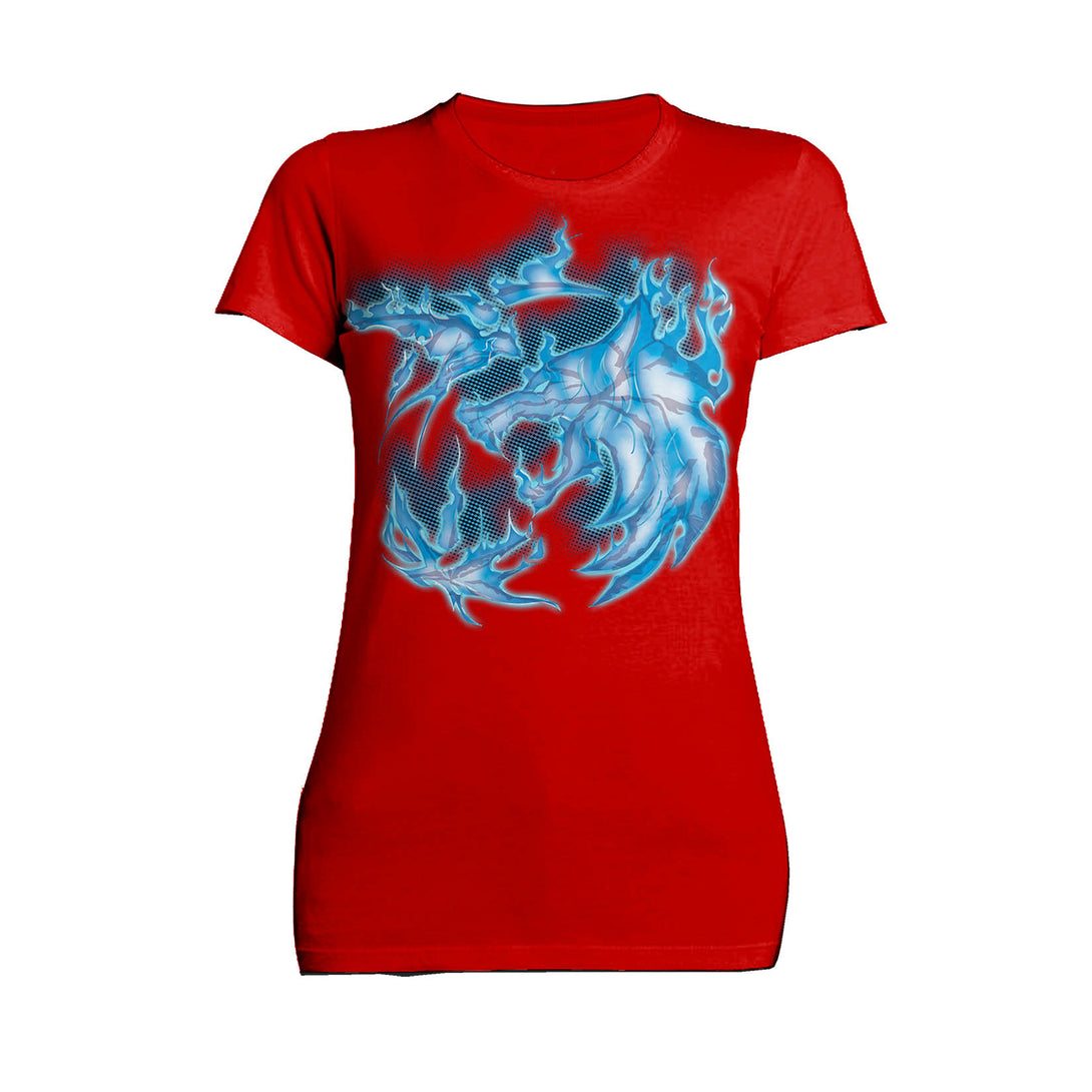 The Witcher Logo Blue Fire Ice Official Women's T-Shirt Red - Urban Species