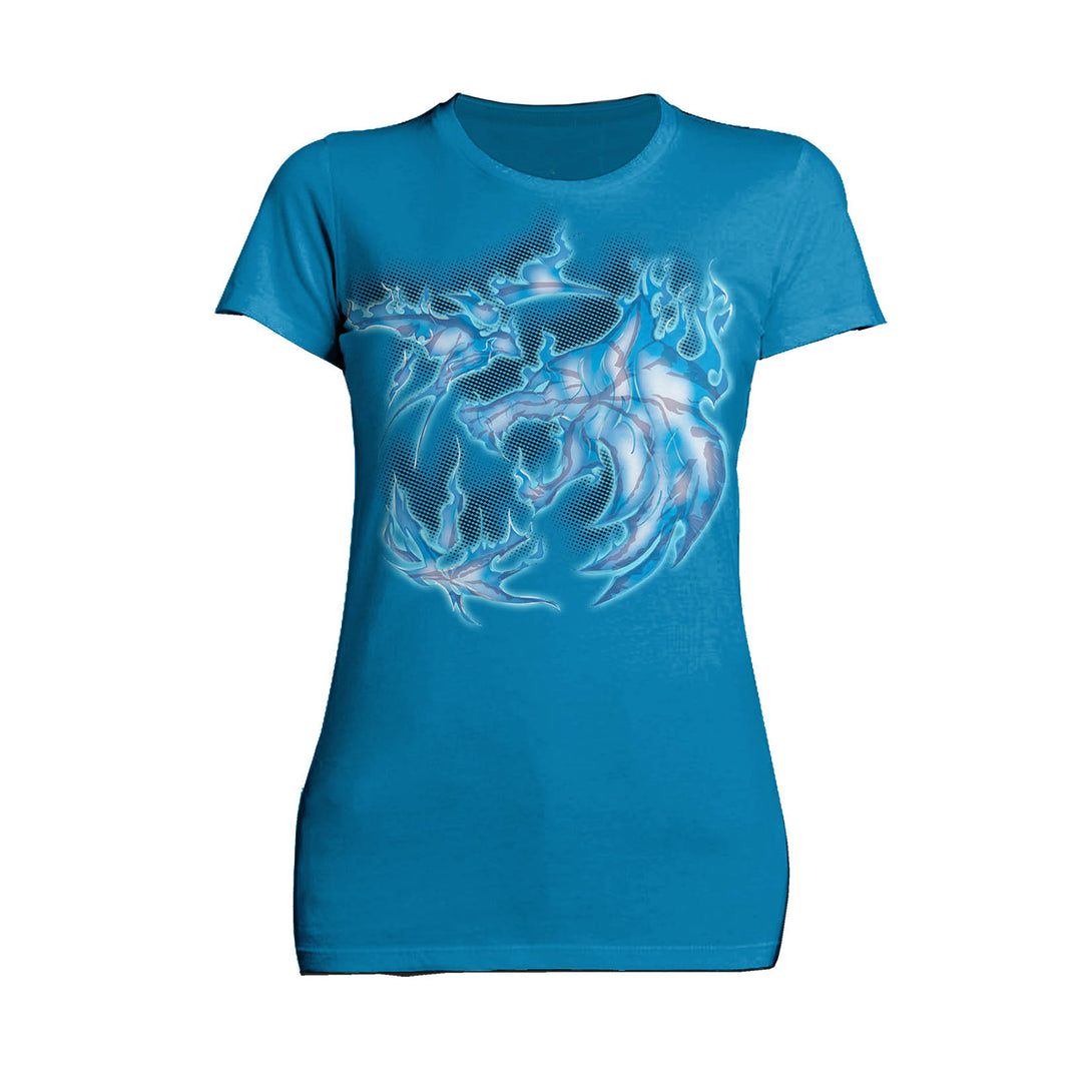 The Witcher Logo Blue Fire Ice Official Women's T-Shirt Turquoise - Urban Species