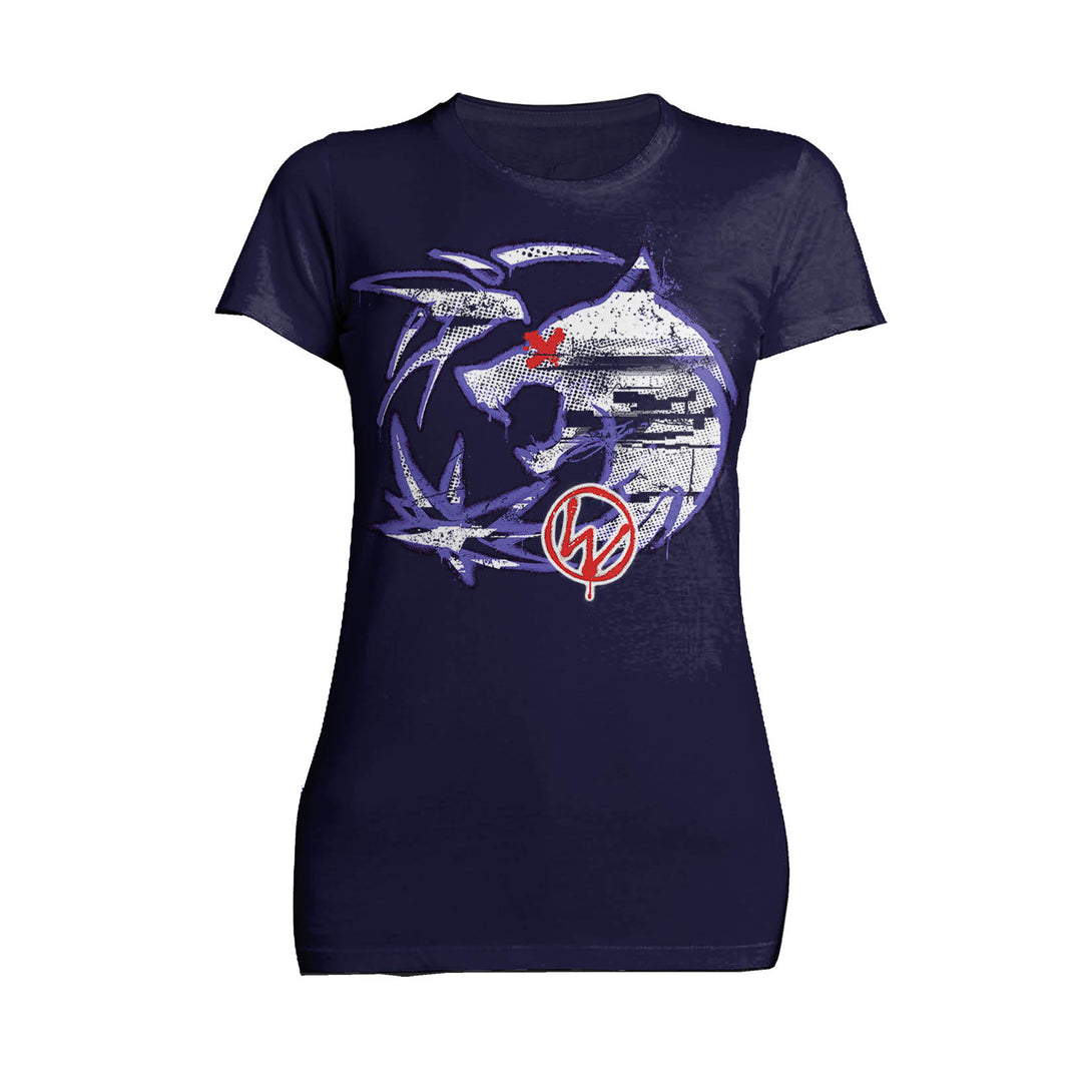 The Witcher Logo Graffiti Tribute Women's T-Shirt Navy - Urban Species